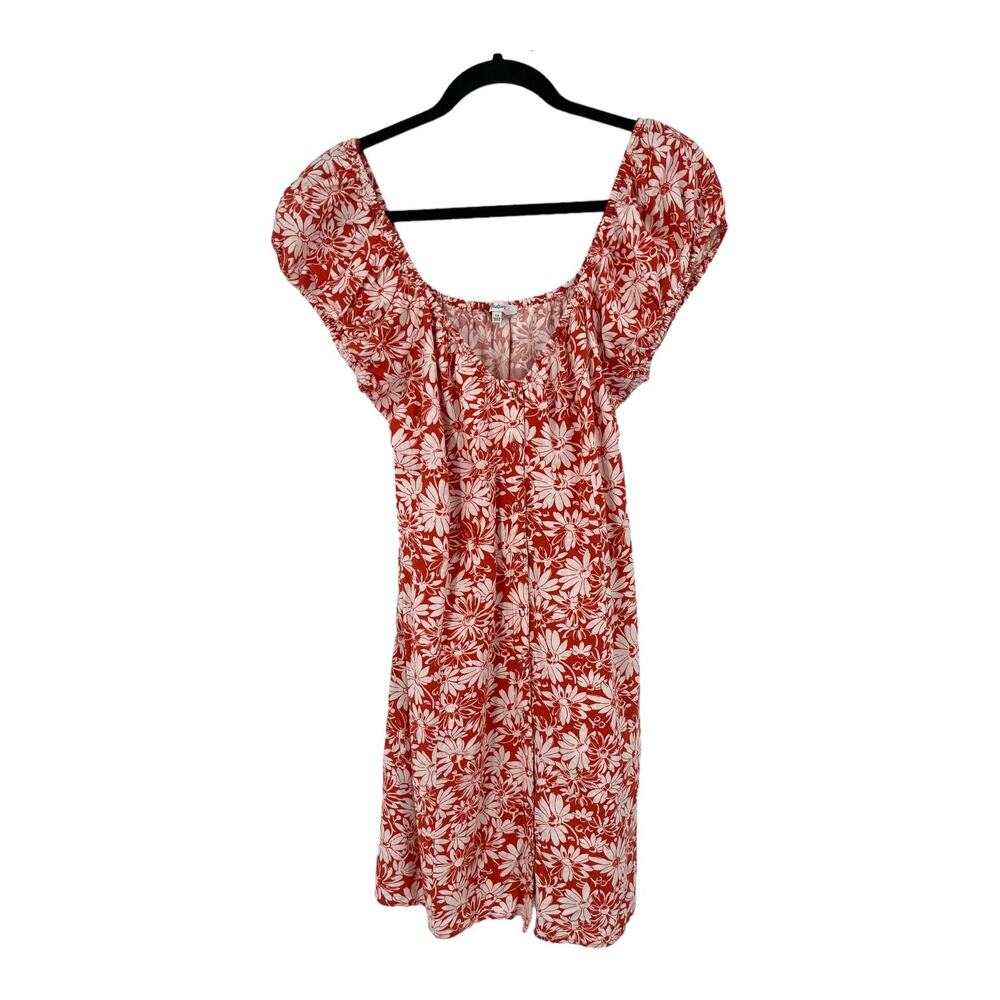 Madewell dress Margi floral minidress red white size 10 - Picture 2 of 8